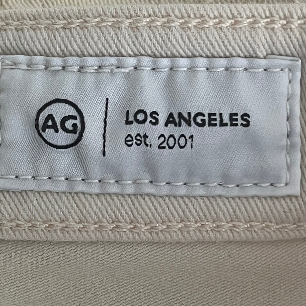 AG Adriano Goldschmied Mari Crop High Rise Slim Straight Jeans Cream White 27 - Picture 9 of 12